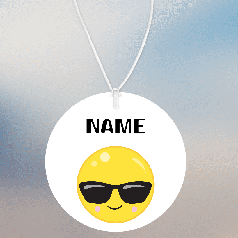 Personalised Car Air freshener Cool Emoji 079