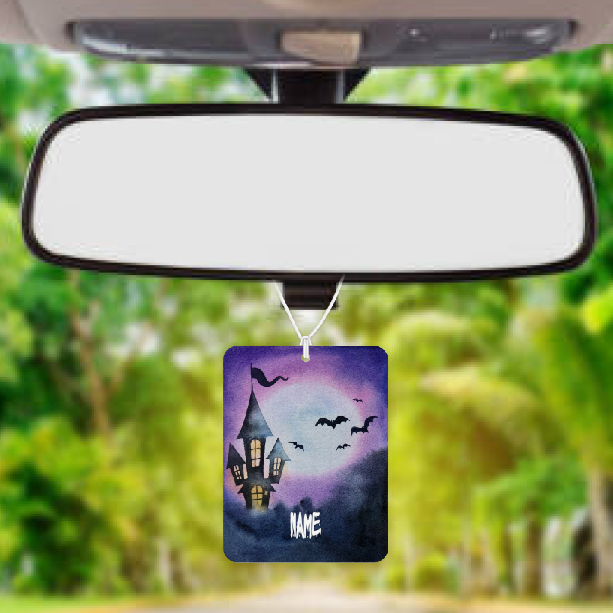 Personalised Car Air freshener Halloween Scene 083