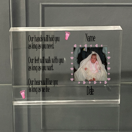 Personalised Photo Block New Baby