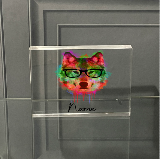 Personalised Photo Block Wolf 3