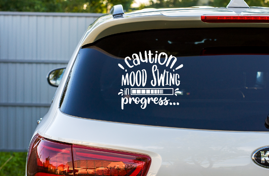 Car Decal Caution Mood Swing  29