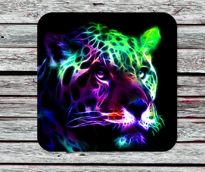 Personalised Drink Coaster Colourful Lion 04