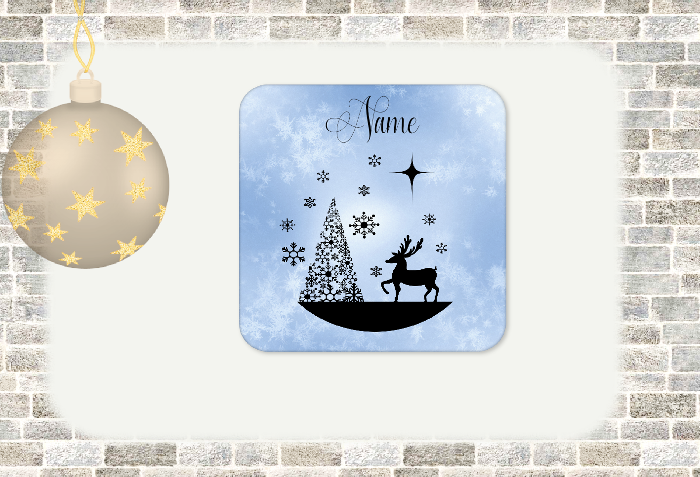 Personalised Drink Coaster Christmas  109