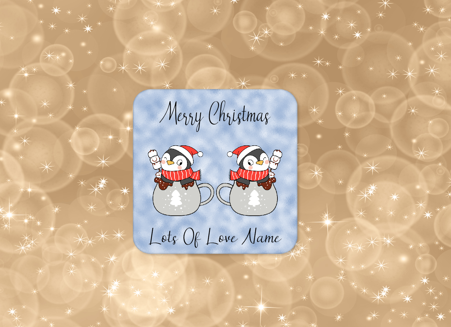 Personalised Drink Coaster Christmas  114