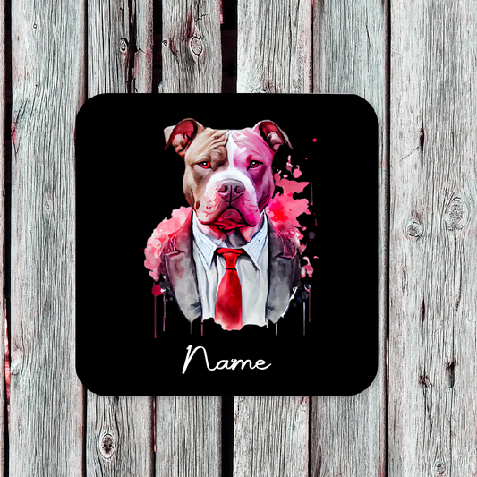 Personalised Drink Coaster Pit Bull 12