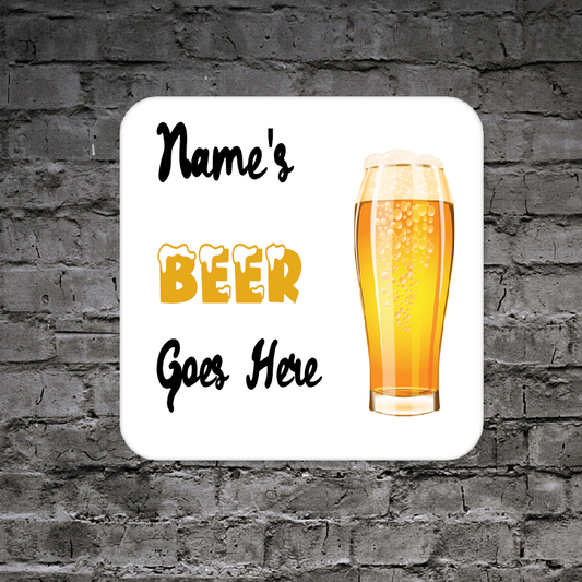 Personalised Drink Coaster Beer  123