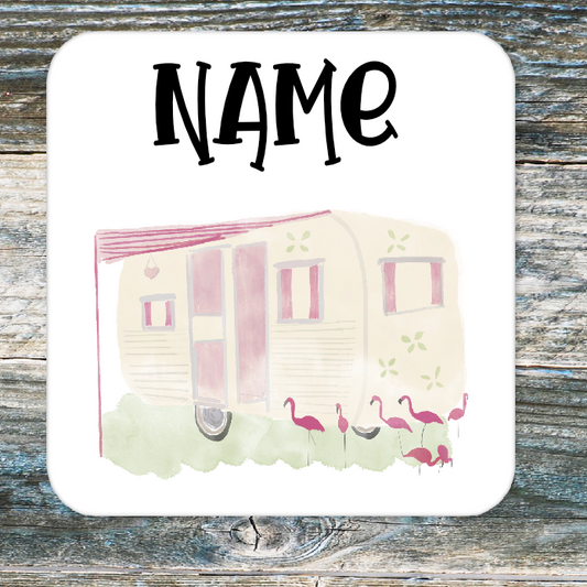 Personalised Drink Coaster Caravan 175