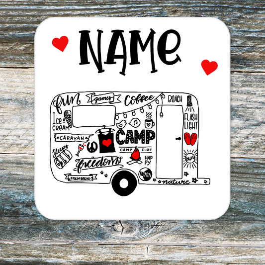 Personalised Drink Coaster Caravan 176