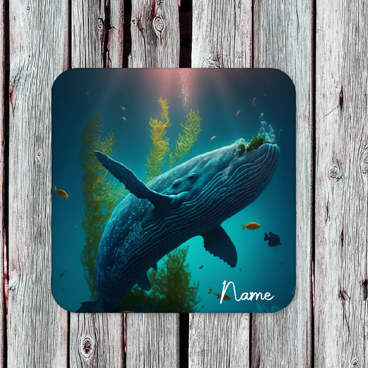 Personalised Drink Coaster Ocean Whale 20