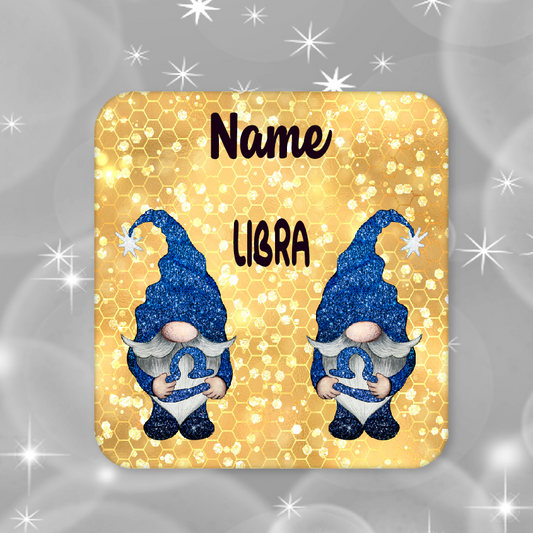 Personalised Drink Coaster Libra Birthday 202