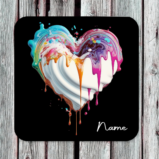 Personalised Drink Coaster Heart 24