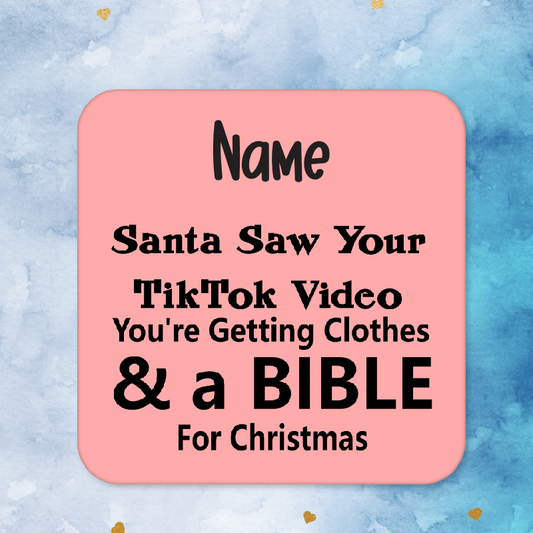 Personalised Drink Coaster Christmas Tik tok  242