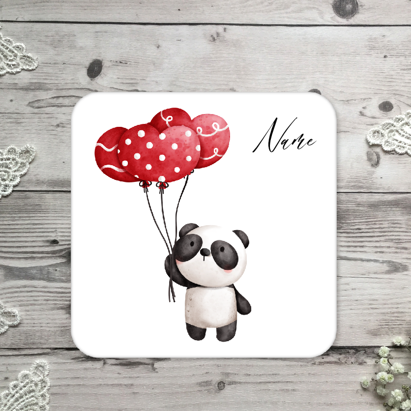 Personalised Drink Coaster Cute Panda 260