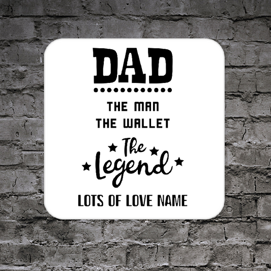 Personalised Drink Coaster Dad 296