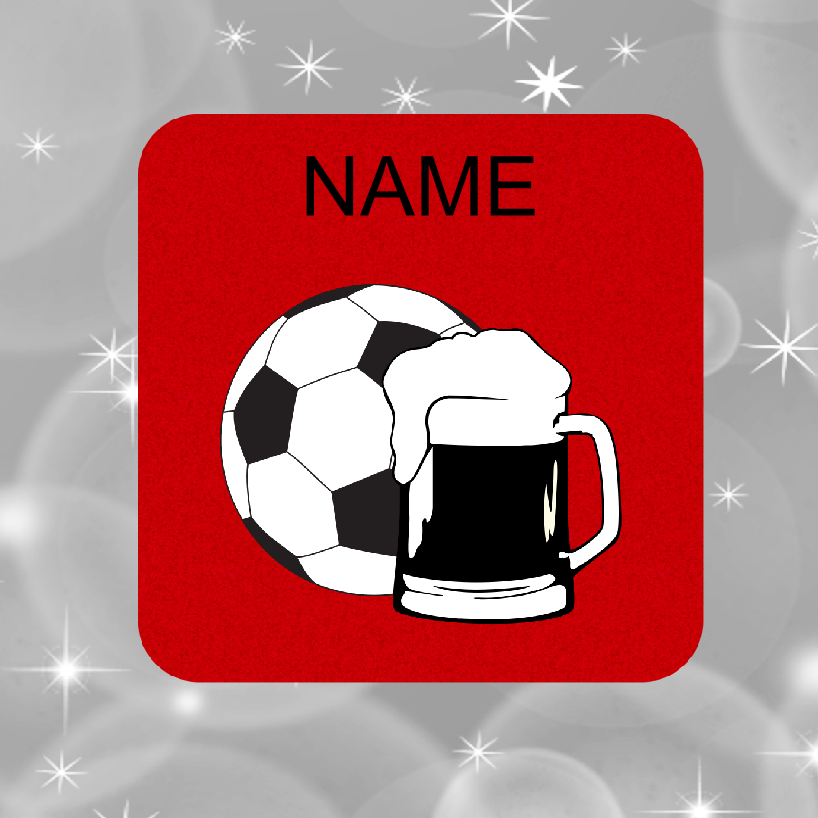 Personalised Drink Coaster Beer And Football 304