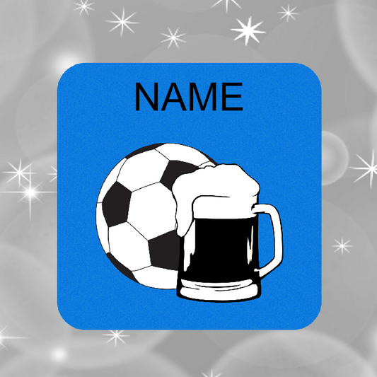 Personalised Drink Coaster Football And Beer 309