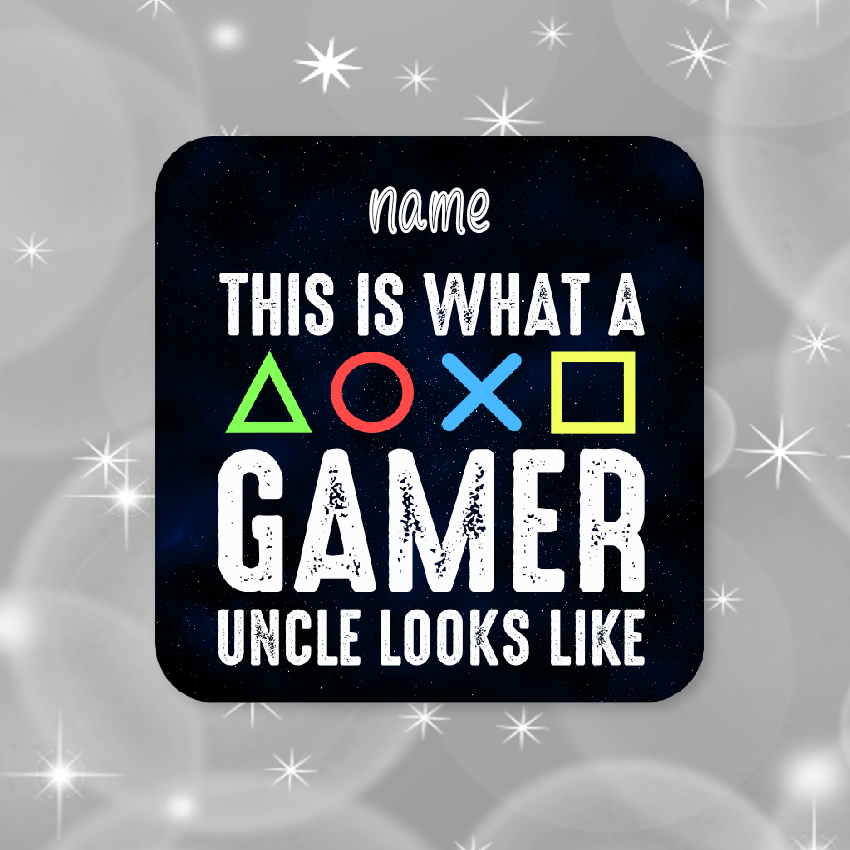 Personalised Drink Coaster Gamer Uncle 311