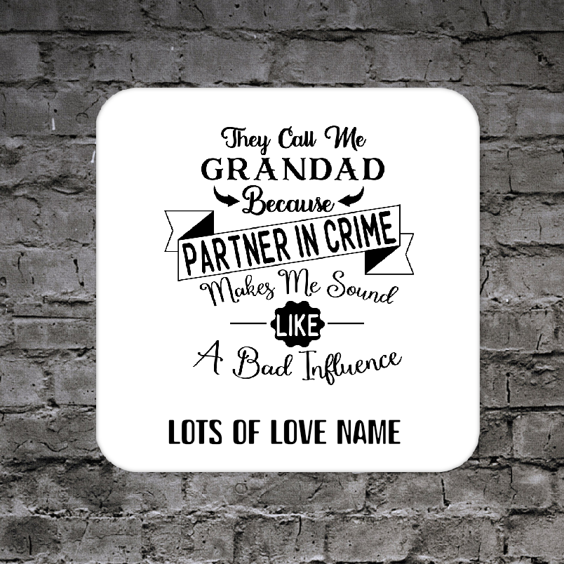 Personalised Drink Coaster Grandad 316