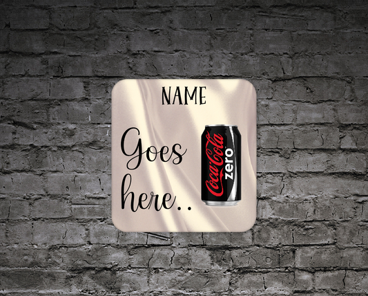 Personalised Drink Coaster Coke Zero  357