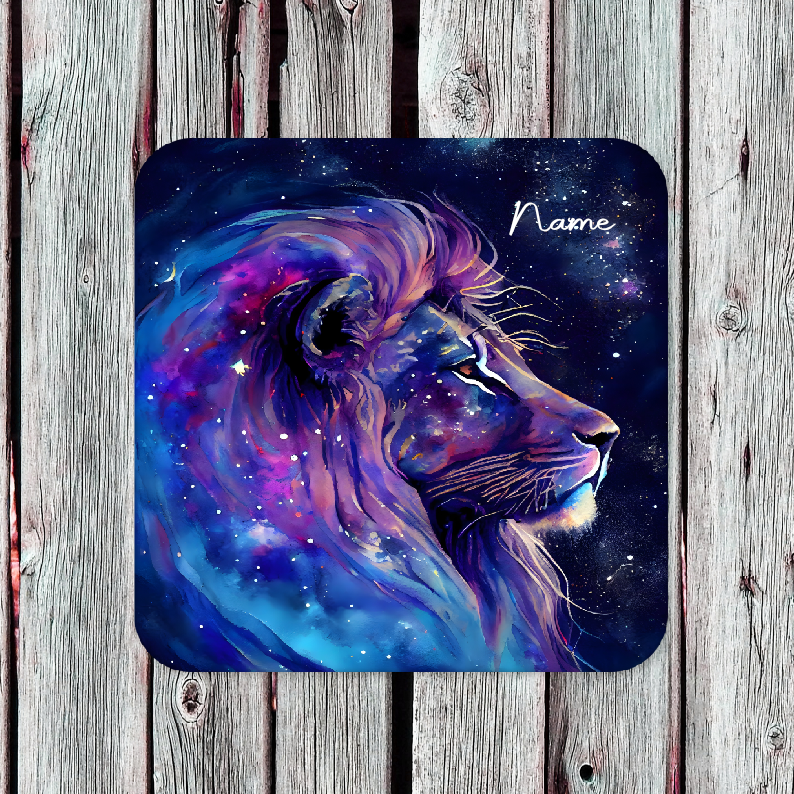 Personalised Drink Coaster Colourful Lion 36