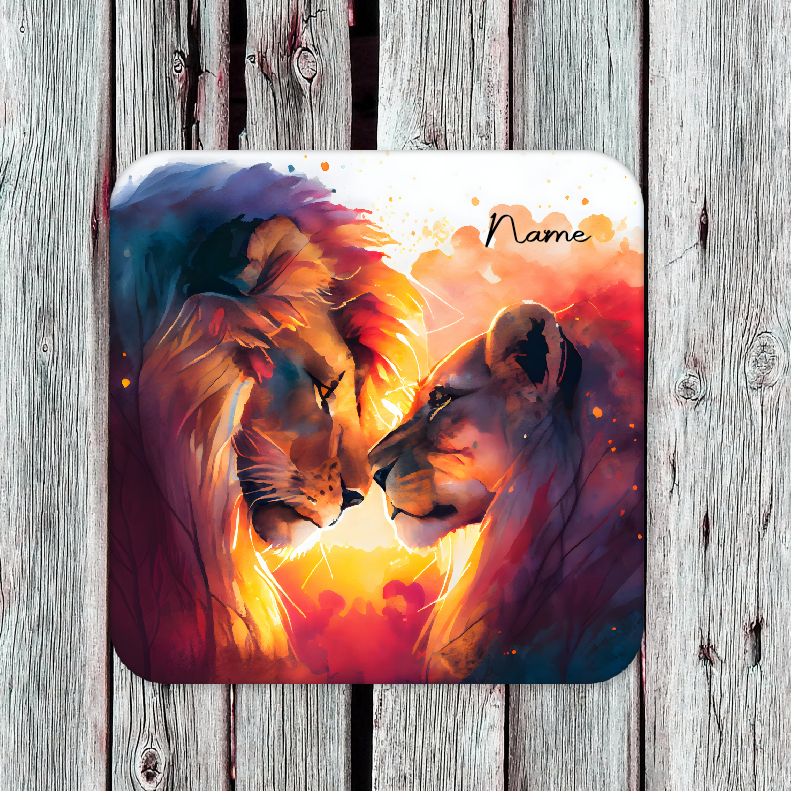 Personalised Drink Coaster Lions 37