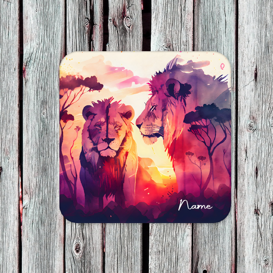 Personalised Drink Coaster Lions 38