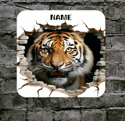 Personalised Drink Coaster 3d Effect Tiger 385