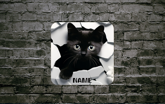 Personalised Drink Coaster 3d Effect Cat 391