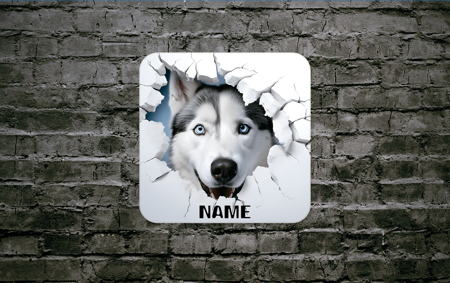 Personalised Drink Coaster 3d Husky 396