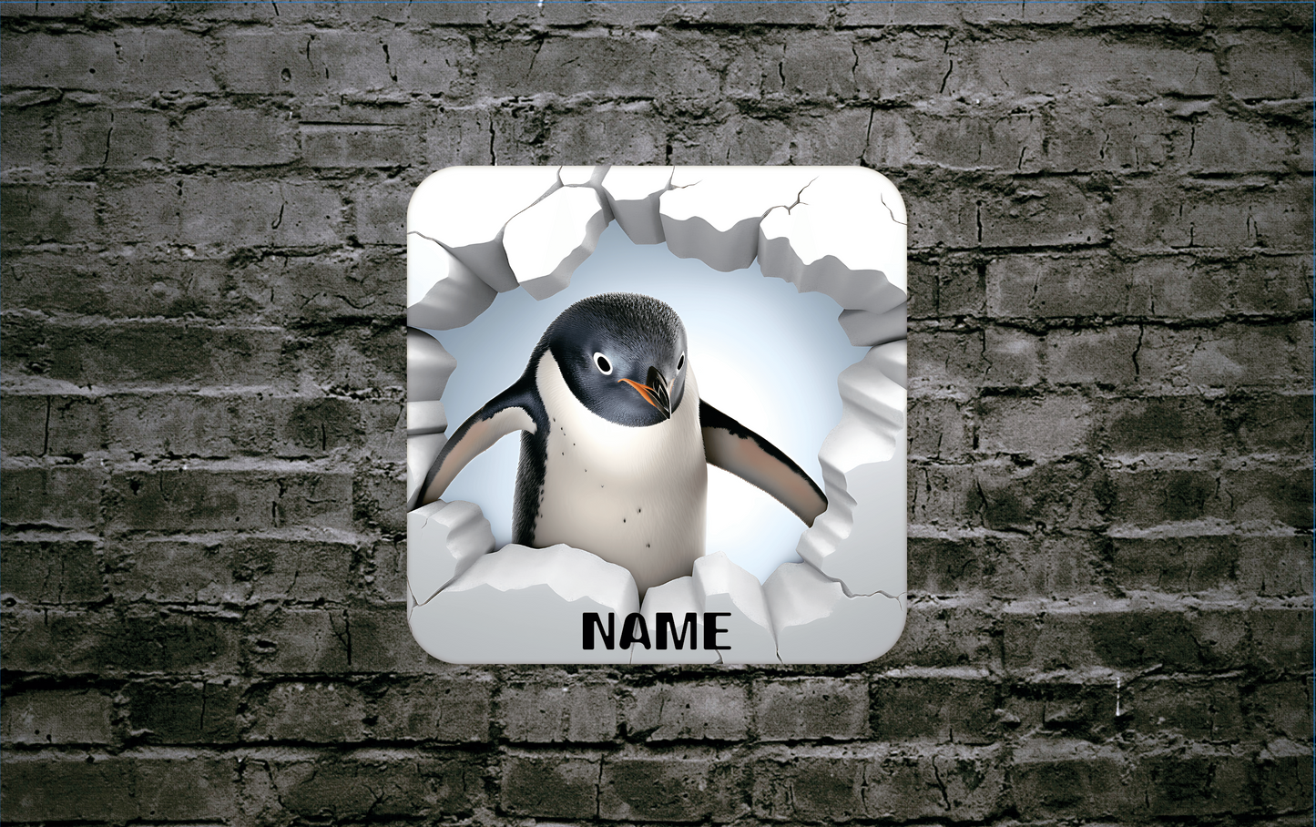 Personalised Drink Coaster 3d Penguin 397