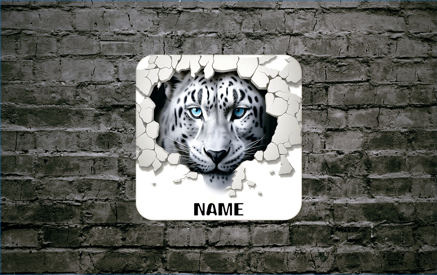 Personalised Drink Coaster 3d Leopard 399