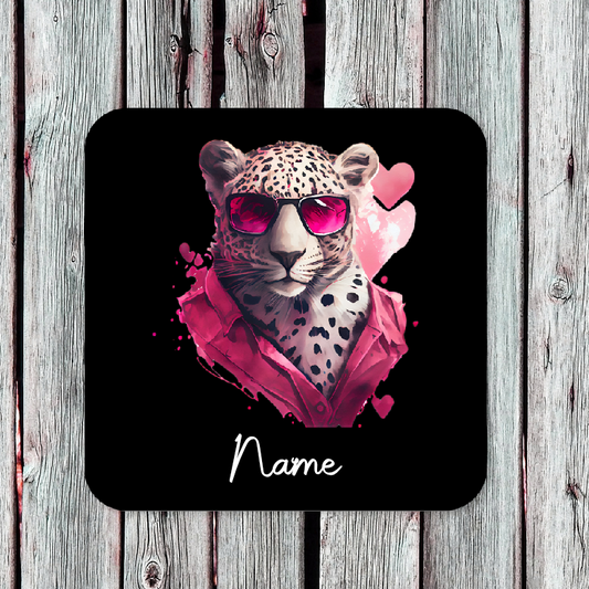 Personalised Drink Coaster Leopard 40