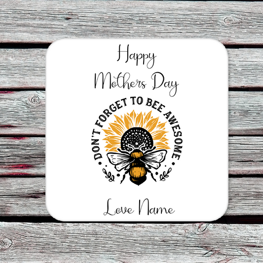 Personalised Drink Coaster Happy Mothers Day Bees 41