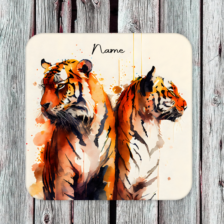 Personalised Drink Coaster Tigers 50