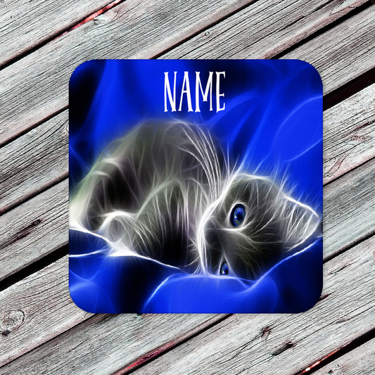 Personalised Drink Coaster Beautiful Cat 55