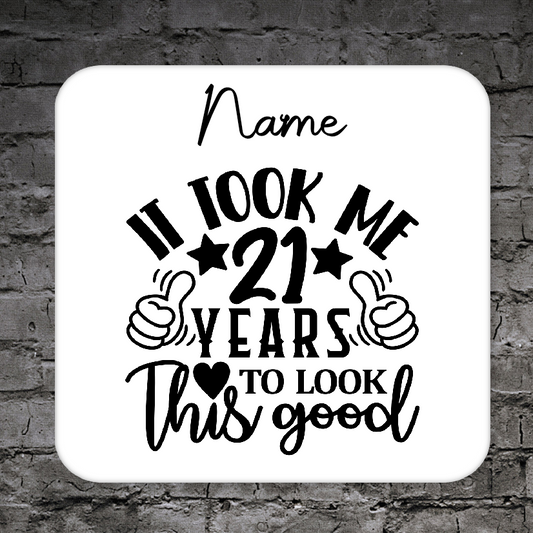 Personalised Drink Coaster 21st Birthday 66