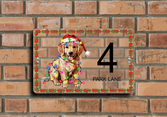 Christmas Door Sign Golden Retriever 12