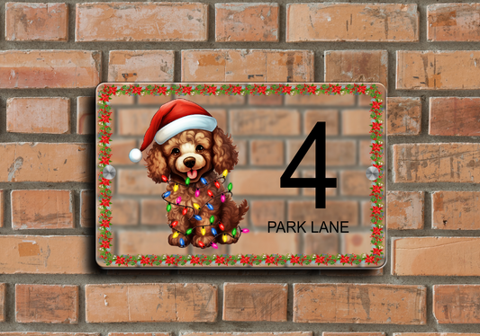 Christmas Door Sign Poodle 14