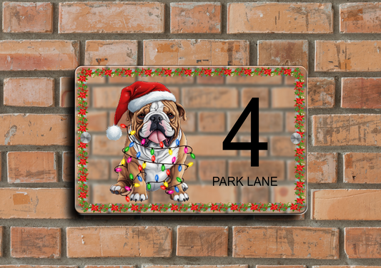 Christmas Door Sign Bulldog 15