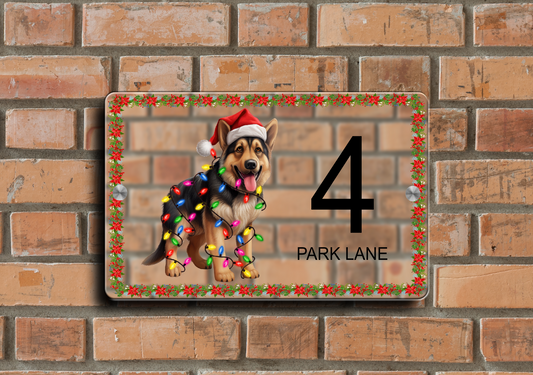 Christmas Door Sign German Shepherd 17