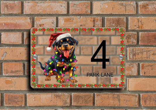 Christmas Door Sign Rottweiler 20