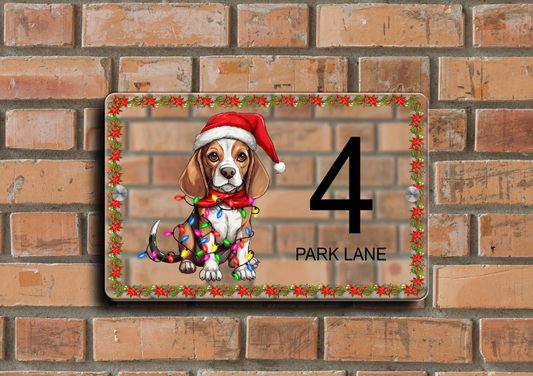 Christmas Door Sign Beagle 22