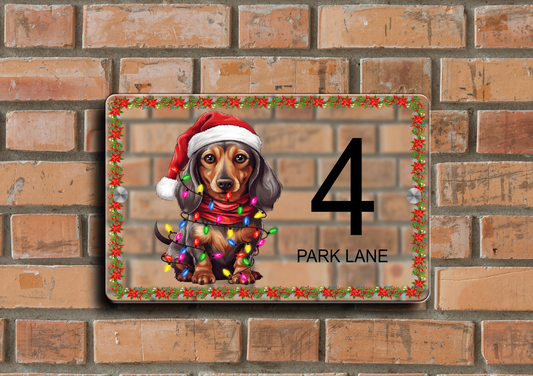 Christmas Door Sign Dachshund 23