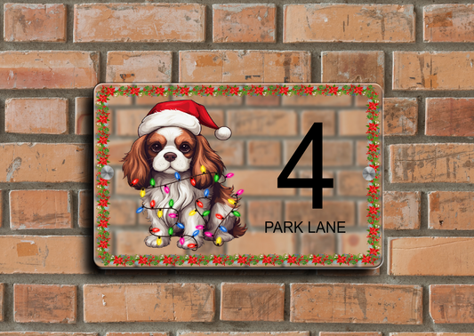 Christmas Door Sign Cavalier King Charles Spaniel 24