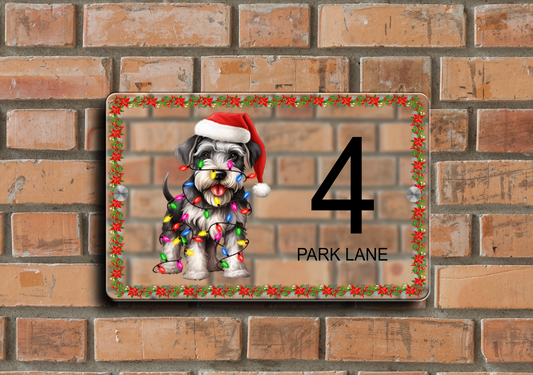 Christmas Door Sign Miniature Schnauzer 26