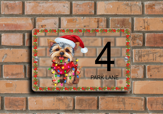 Christmas Door Sign Yorkshire Terrier 27