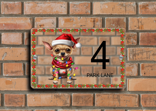 Christmas Door Sign Chihuahua 30