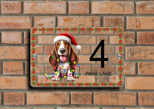 Christmas Door Sign Basset Hound 34