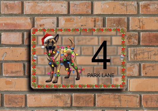 Christmas Door Sign Belgian Malinois 35