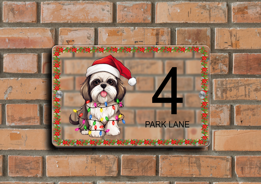 Christmas Door Sign Shih Tzu 08